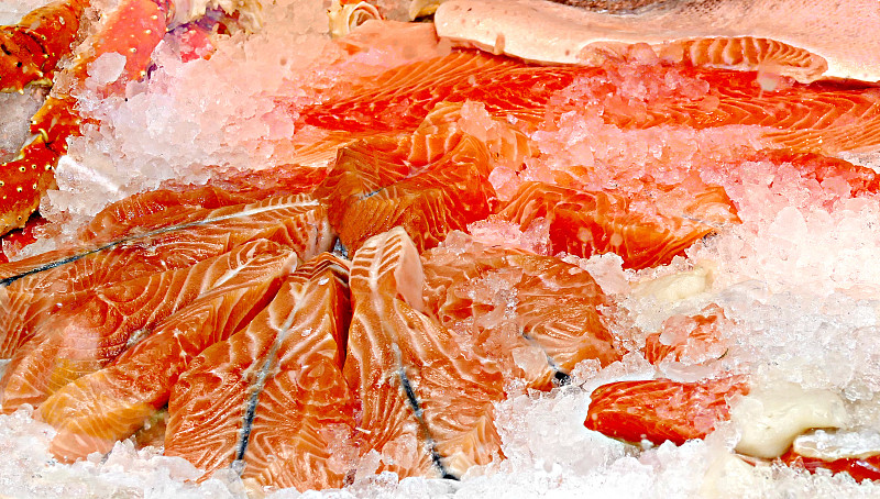 出售的新鲜海鲜- Flåm，挪威图片素材