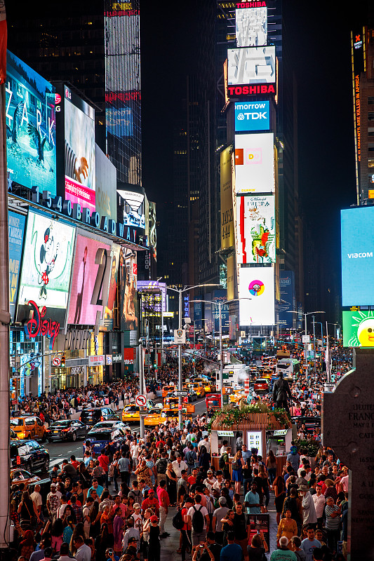 纽约时代广场的夜景图片素材