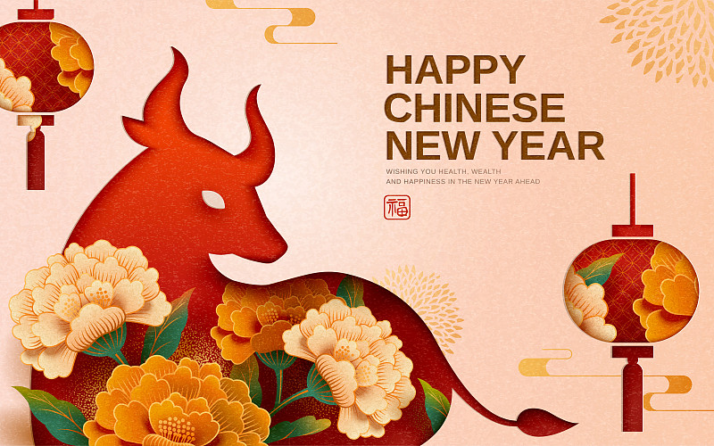 中国庆祝新年的海报图片素材