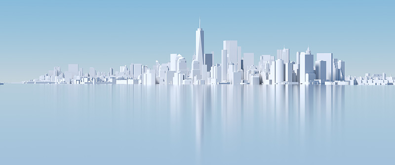 三維渲染數字城市天際線图片下载
