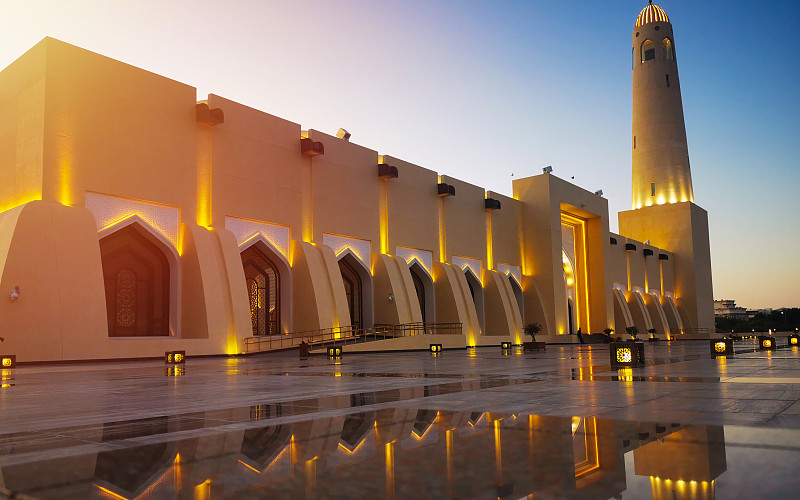 阿訇阿卜杜勒瓦哈卜清真寺:卡塔尔国家大清真寺图片下载