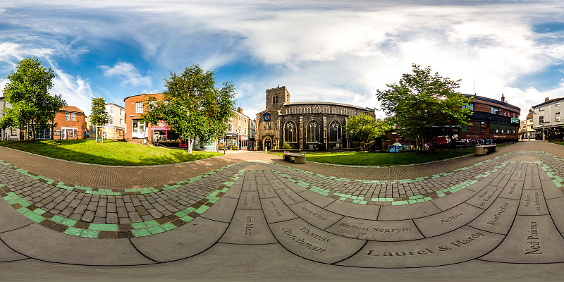 诺福克诺维奇市圣格雷戈里教堂360度球形全景图图片下载