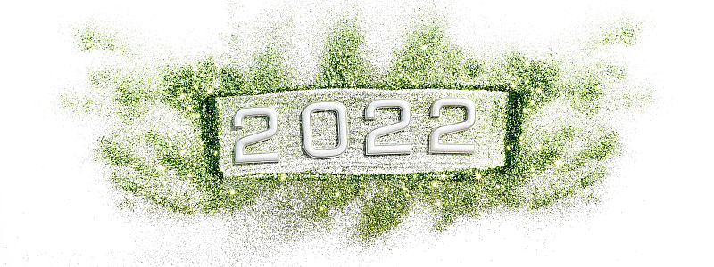 2022年新年的数字在白色的背景上闪闪发光。图片下载