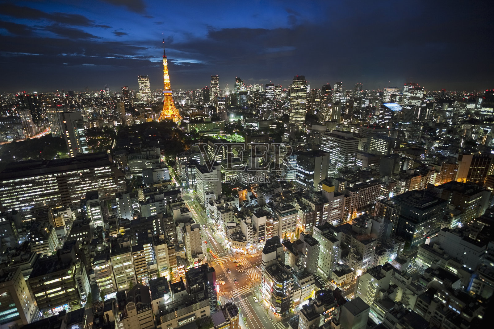 夜晚的东京塔照片摄影图片