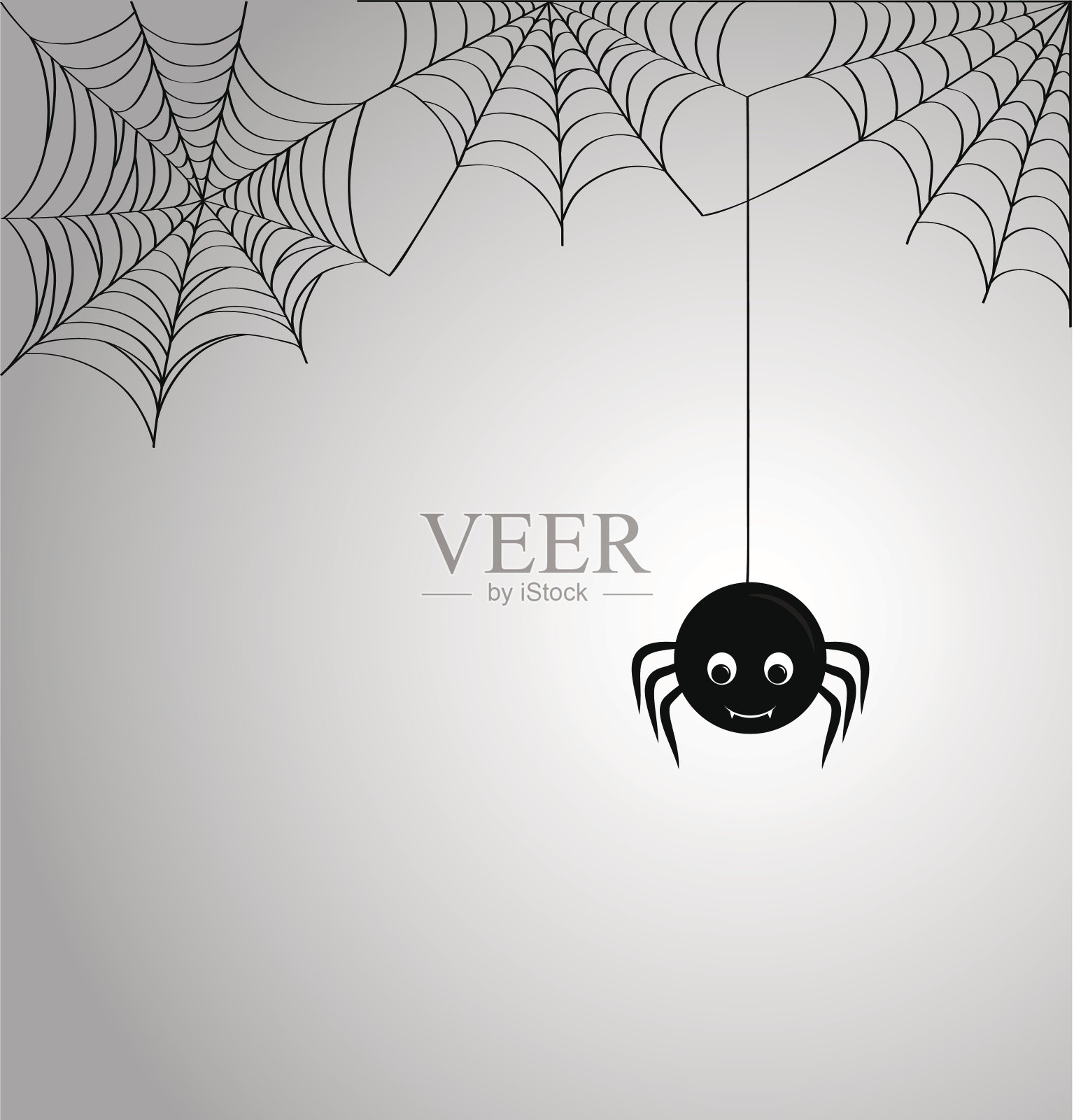 可爱的蜘蛛和蜘蛛网插画图片素材
