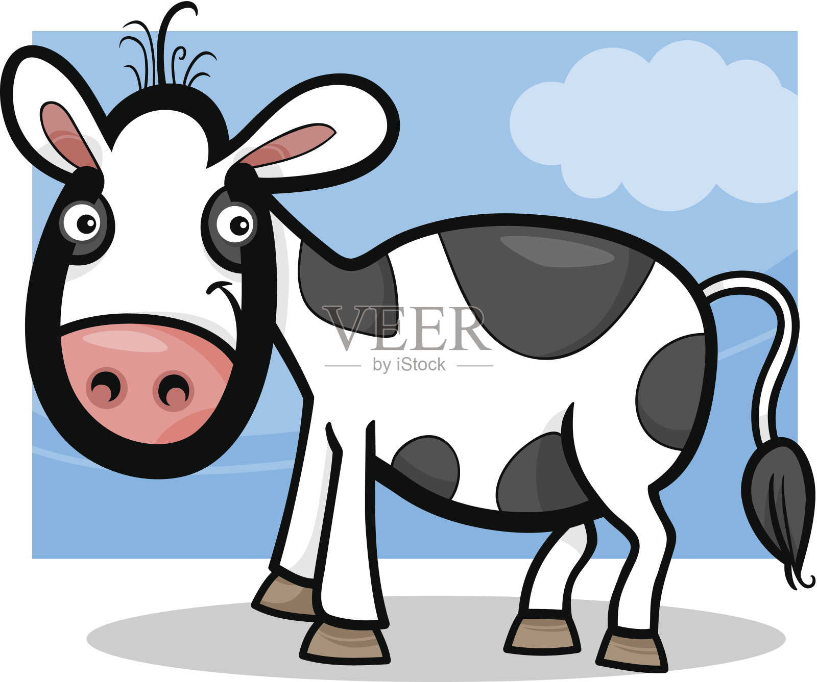 小牛宝宝农场动物卡通插图插画图片素材