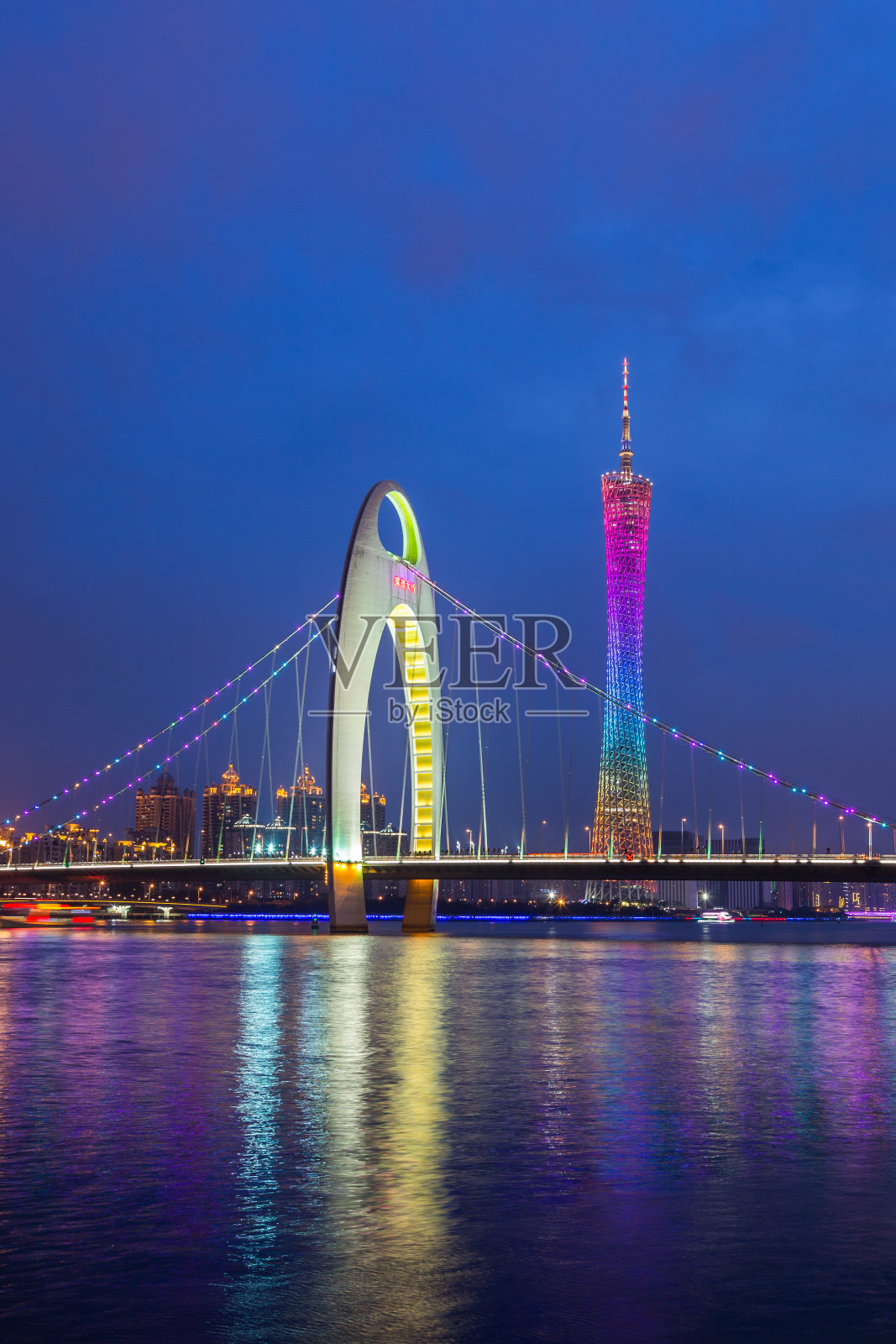 烈德大桥和广州塔，中国照片摄影图片