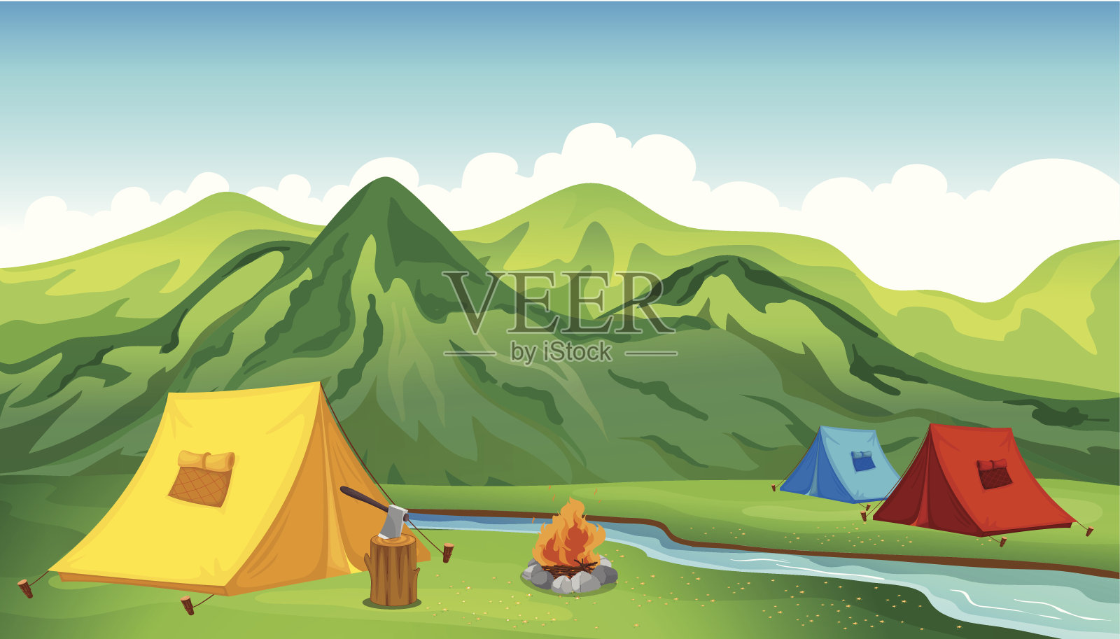 野营帐篷插画图片素材