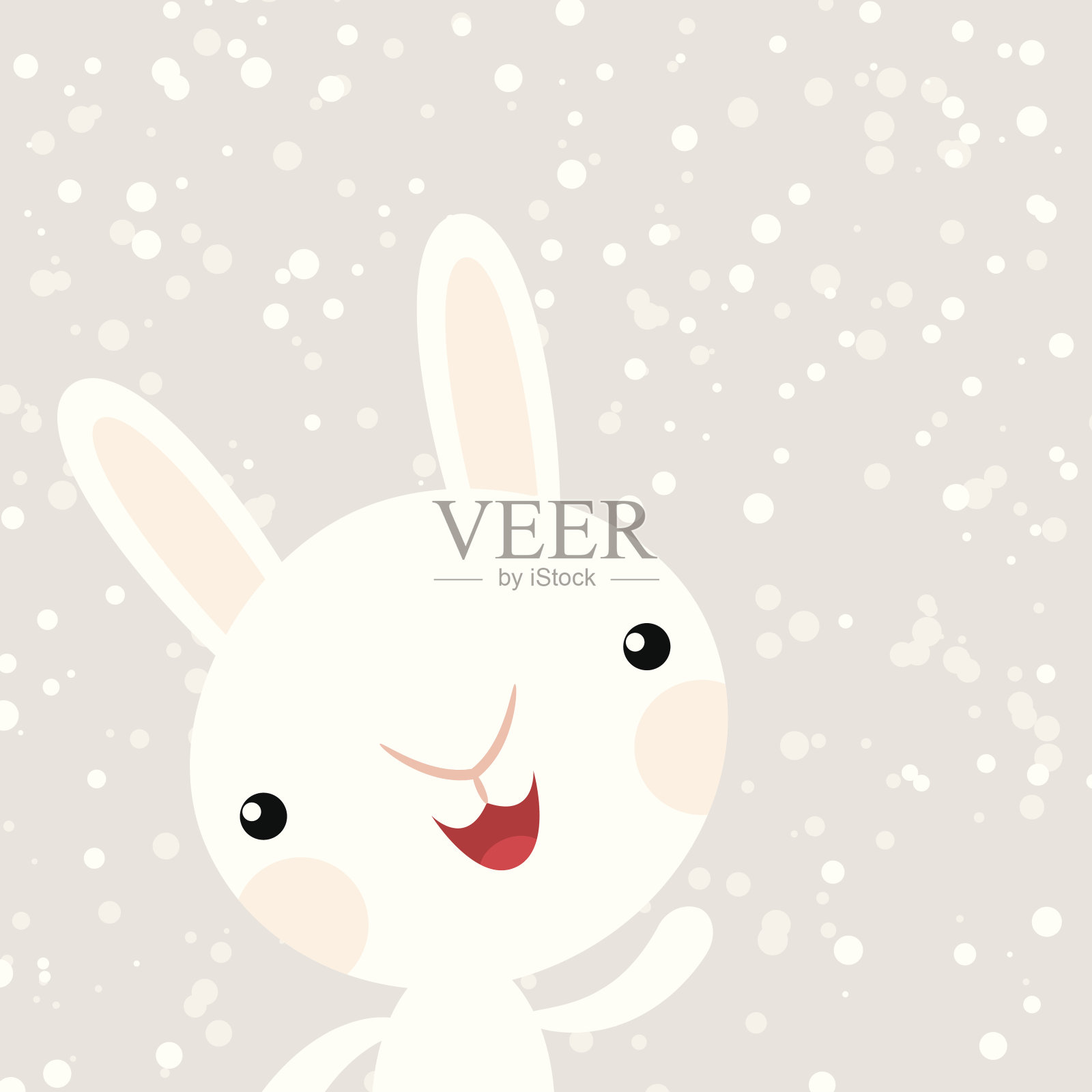 小兔子冬天的背景设计元素图片
