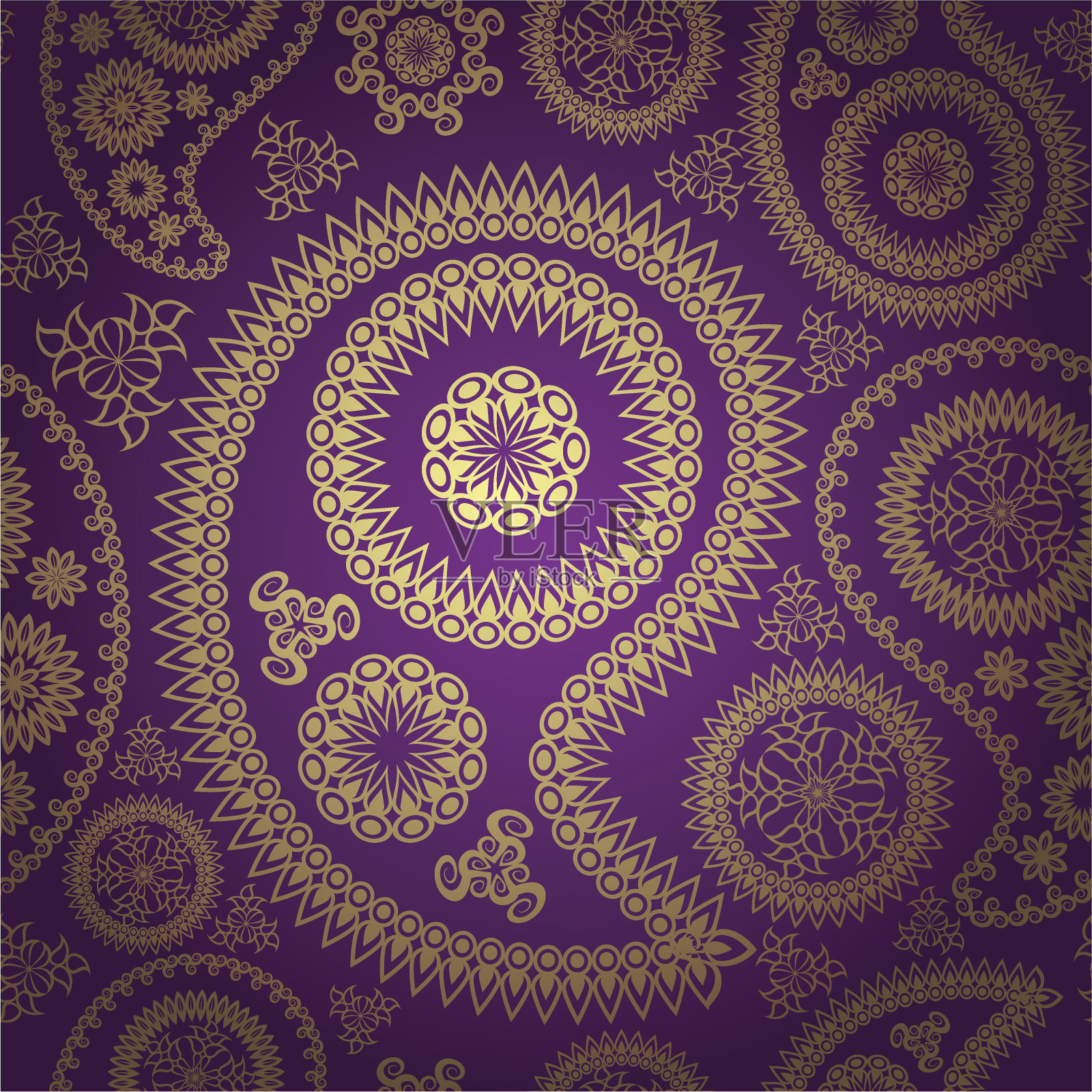 紫色的佩斯利无缝插画图片素材