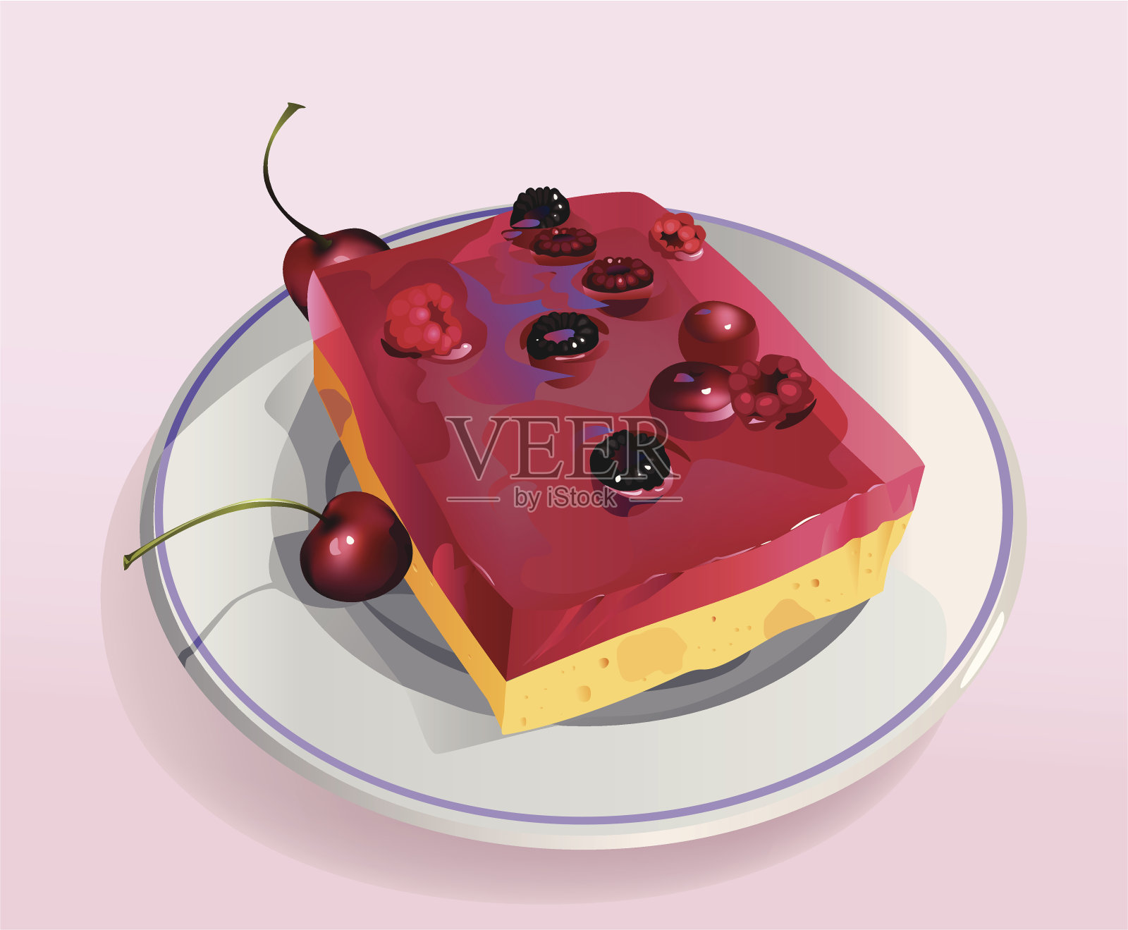 果冻蛋糕插画图片素材