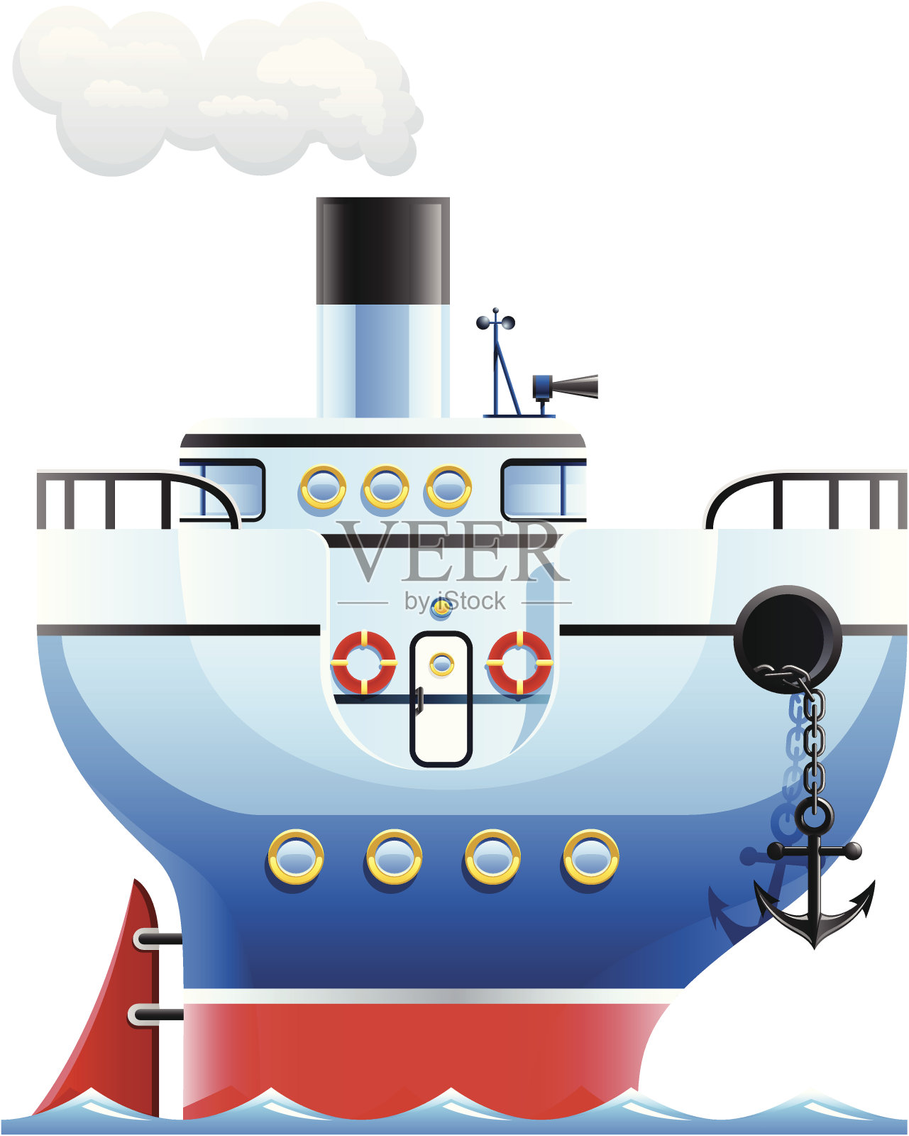 蓝色的船设计元素图片