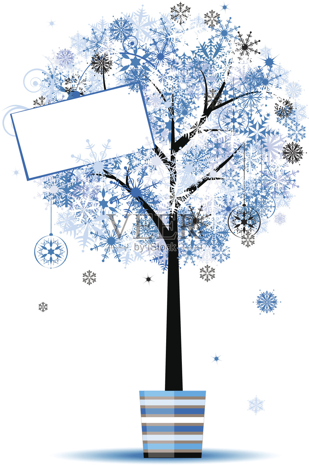冬季艺术树为您的设计插画图片素材