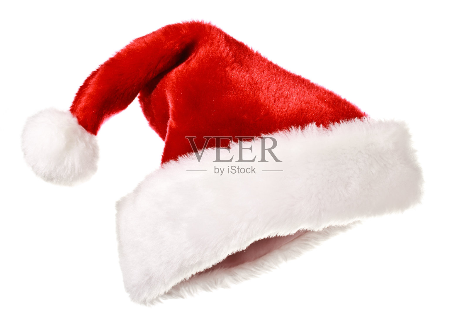 圣诞老人的帽子孤立在白色照片摄影图片