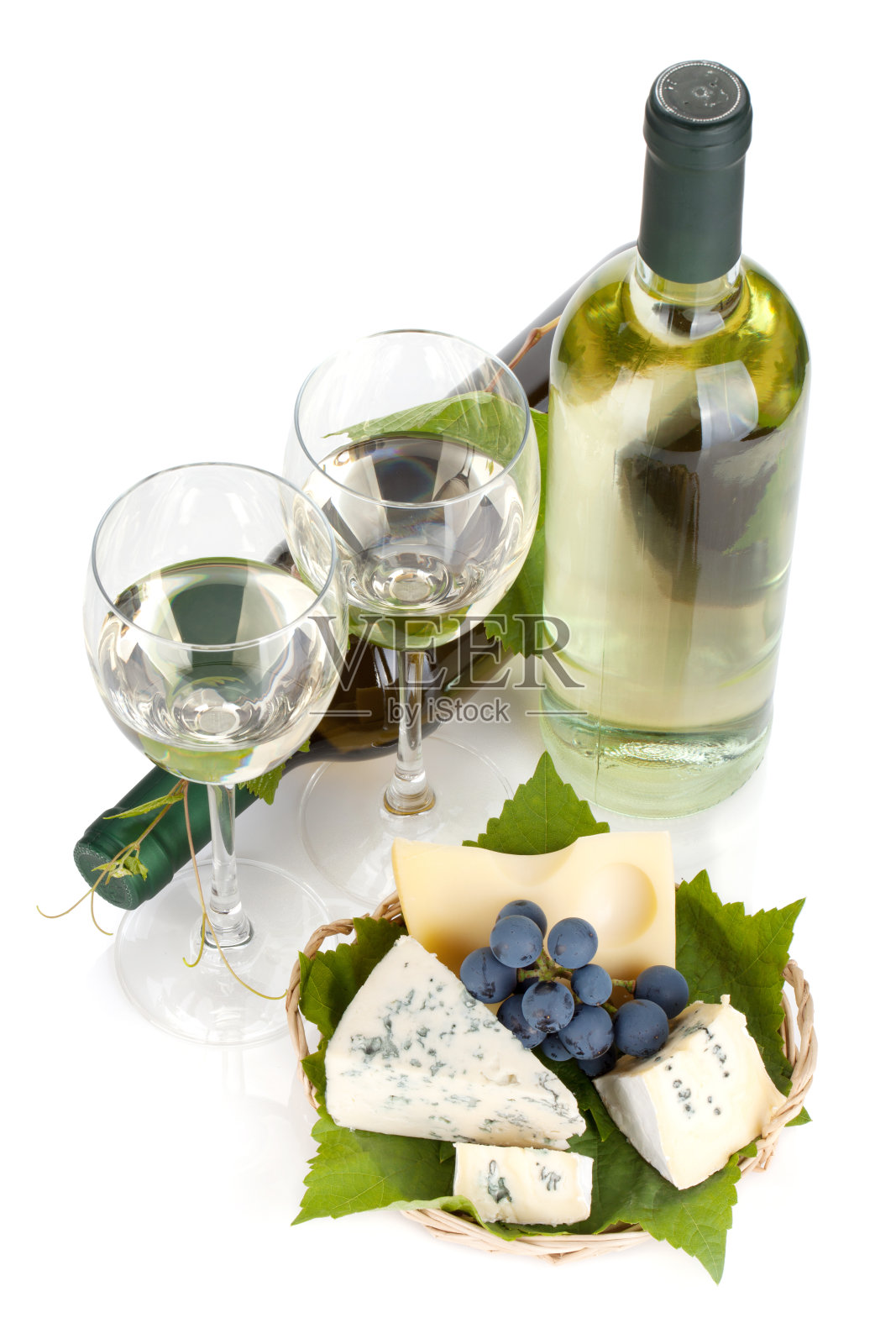 白葡萄酒，奶酪和葡萄照片摄影图片