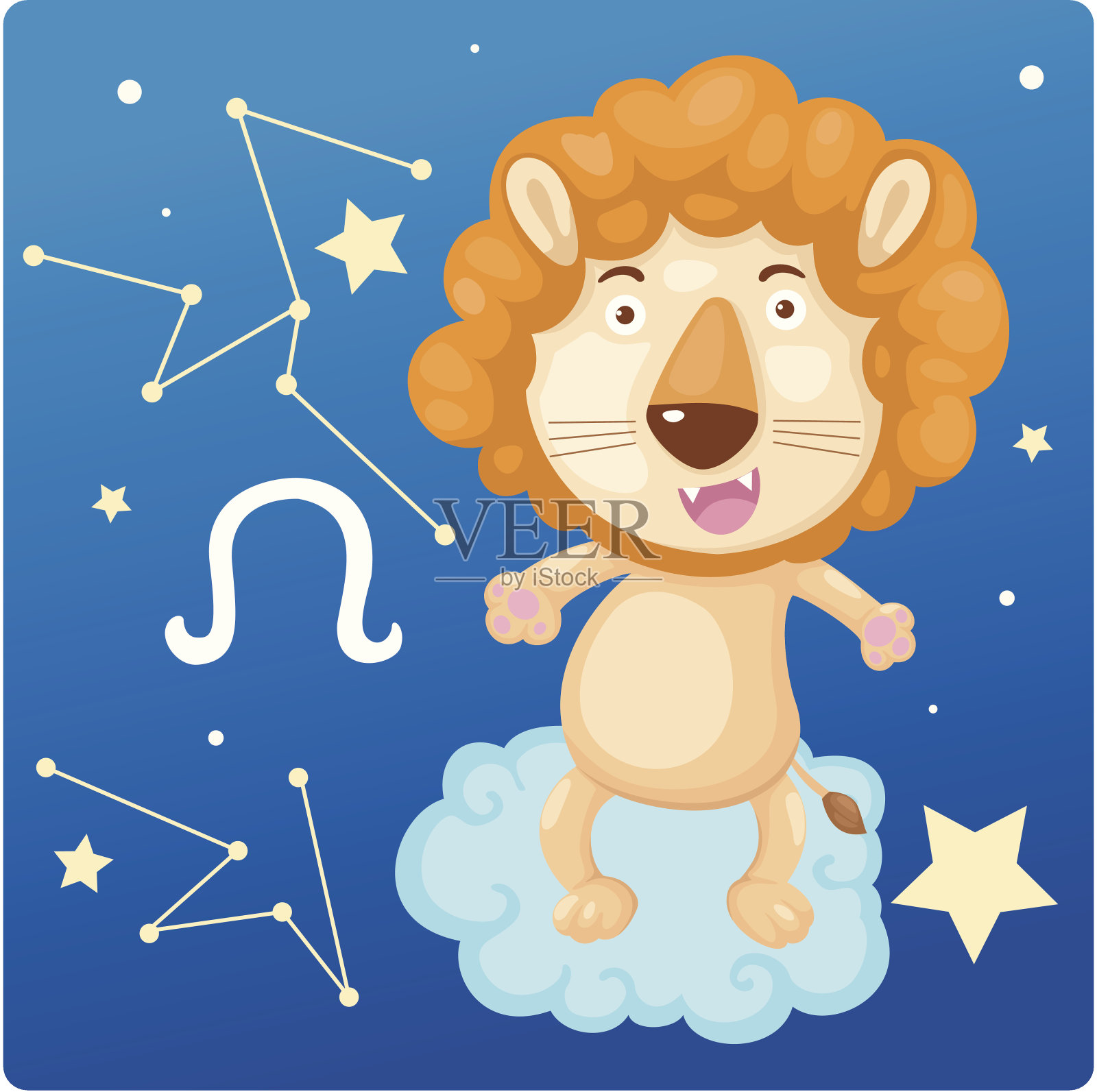 黄道十二宫——狮子插画图片素材