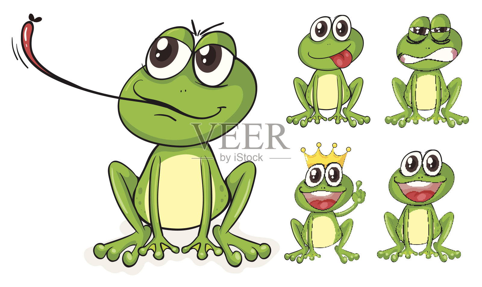 绿色的青蛙插画图片素材