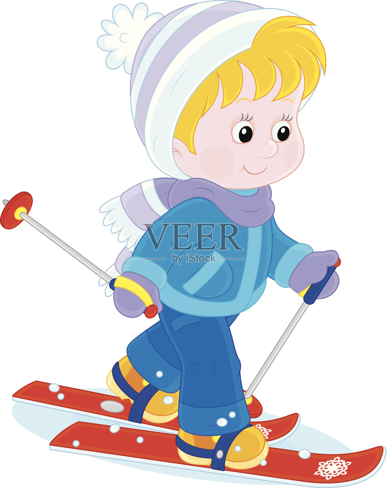 孩子滑雪设计元素图片