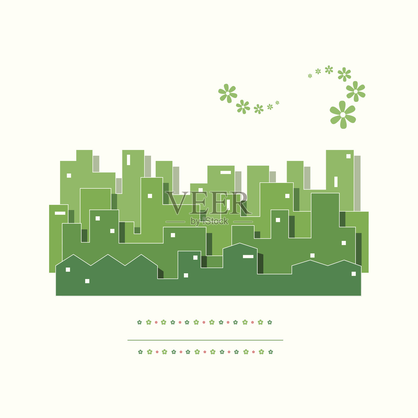 绿色城市插图插画图片素材