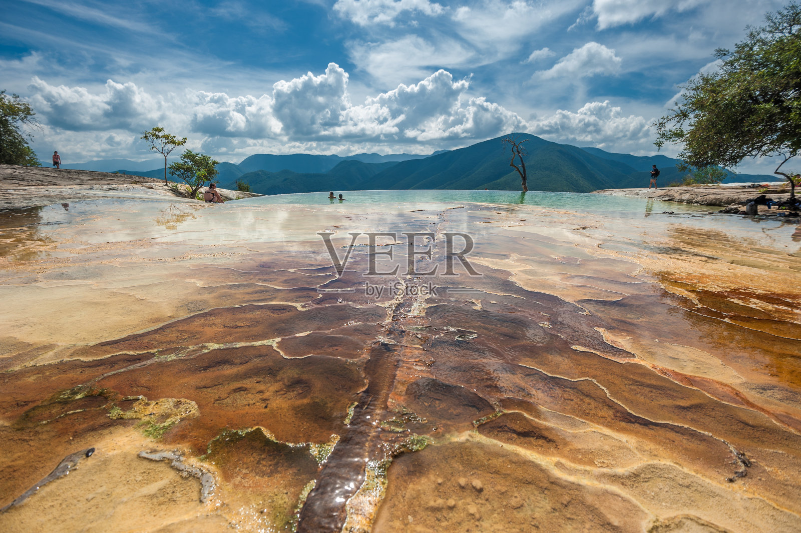 Hierve el Agua，墨西哥瓦哈卡的自然岩层照片摄影图片