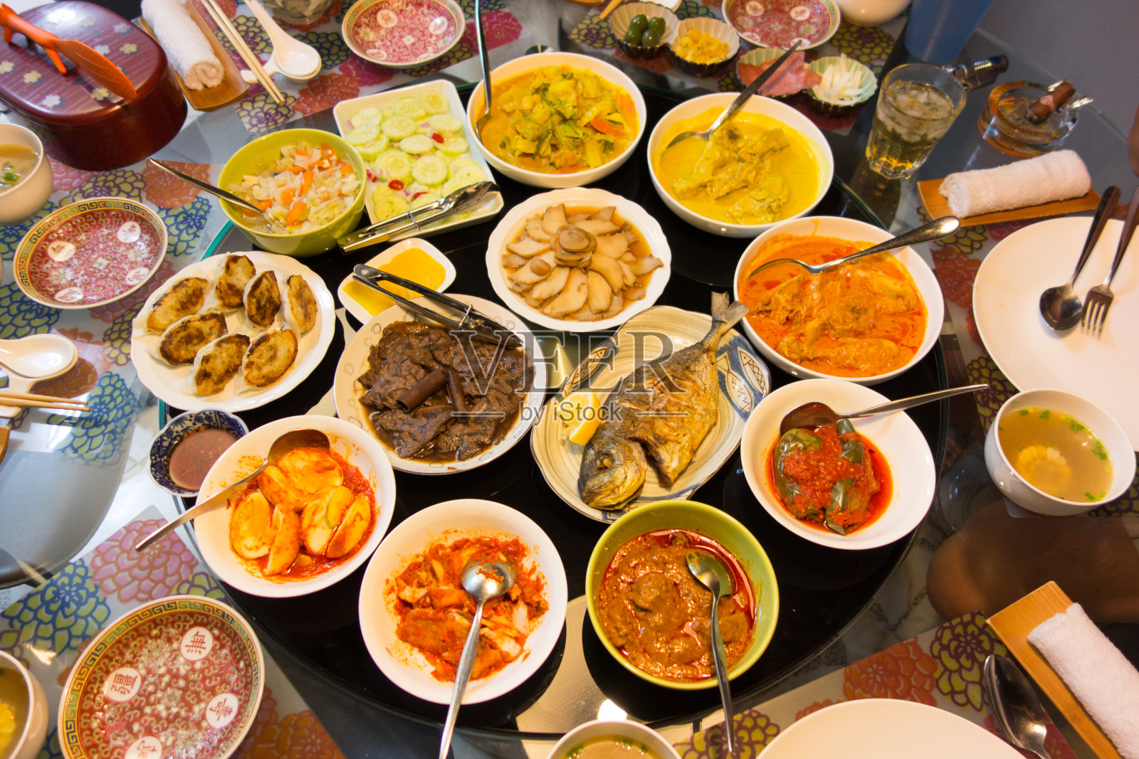 亚洲美食盛宴照片摄影图片