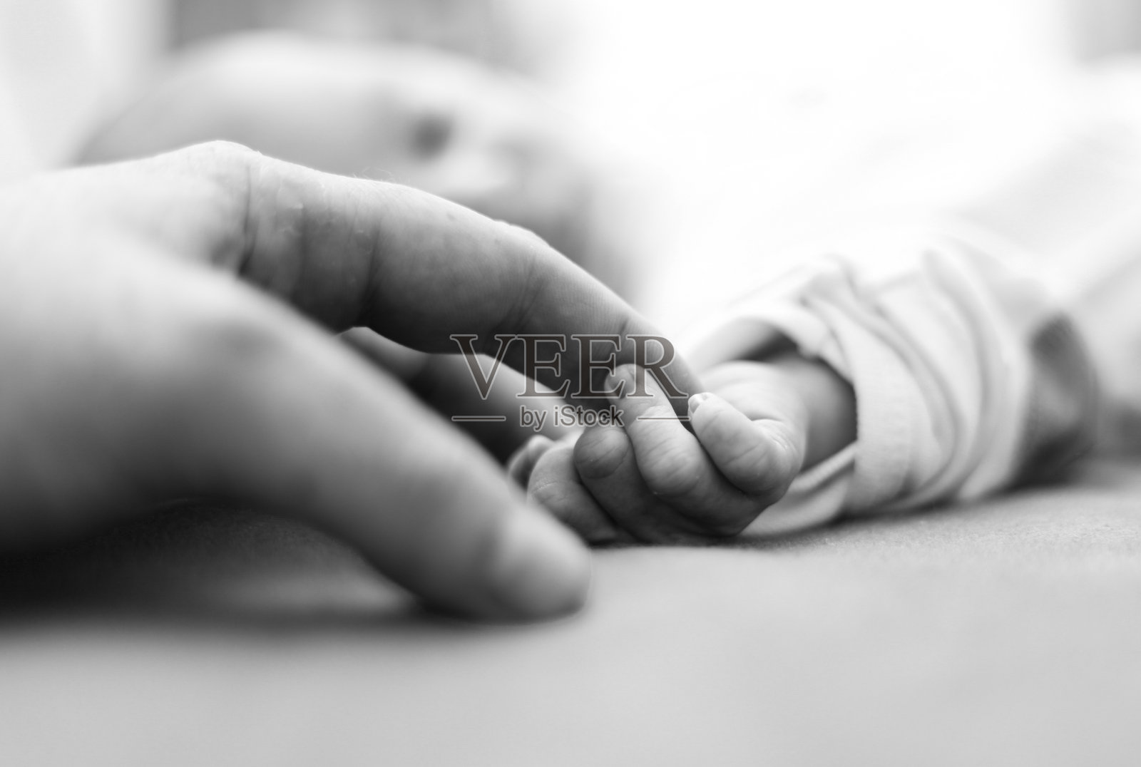 宝宝第一次握住爸爸的手指照片摄影图片