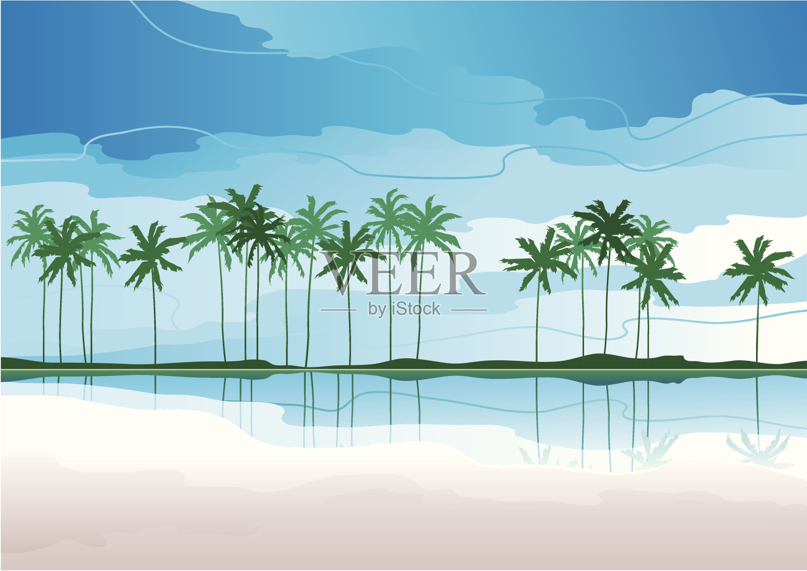 热带海岸插画图片素材