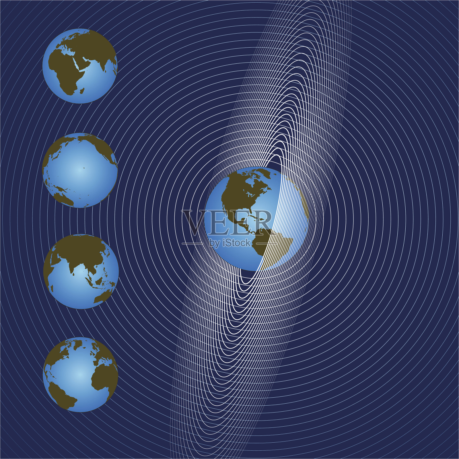 地球环辐射全球通讯插画图片素材