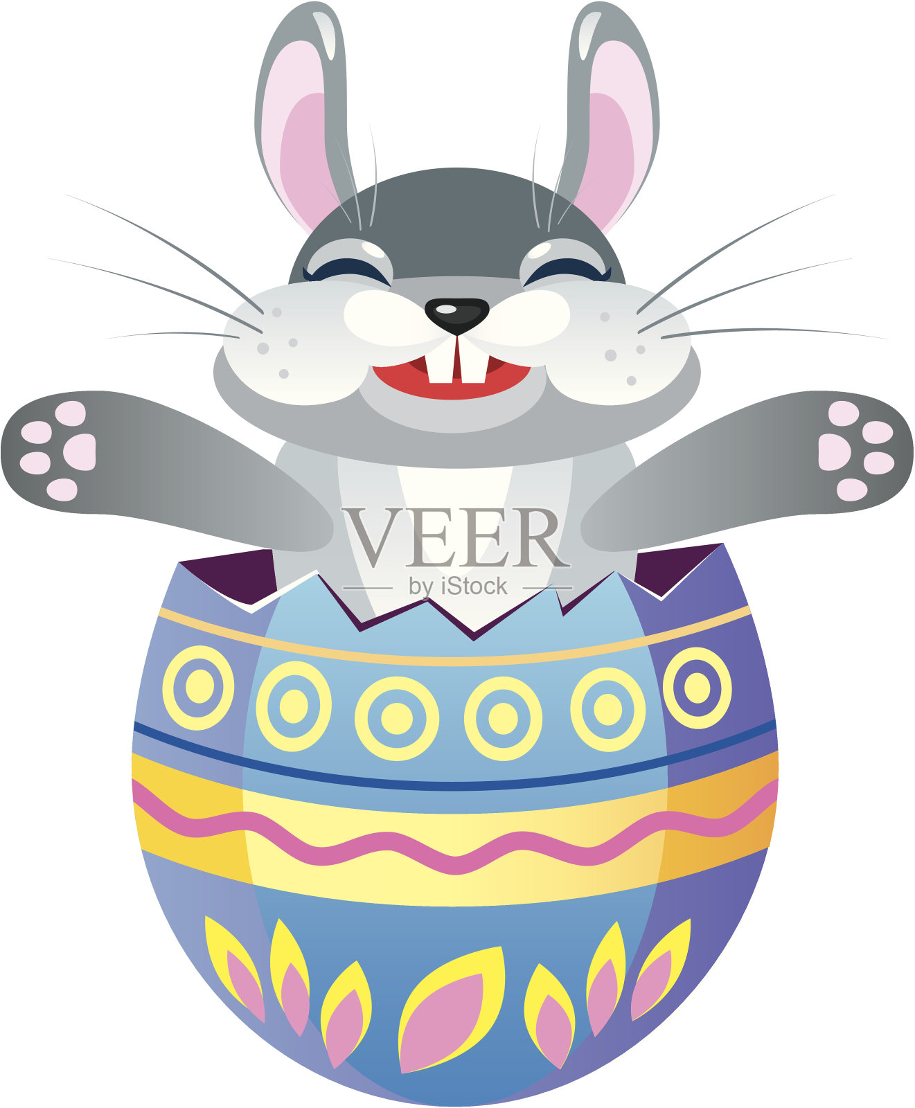 彩蛋里的复活节兔子设计元素图片