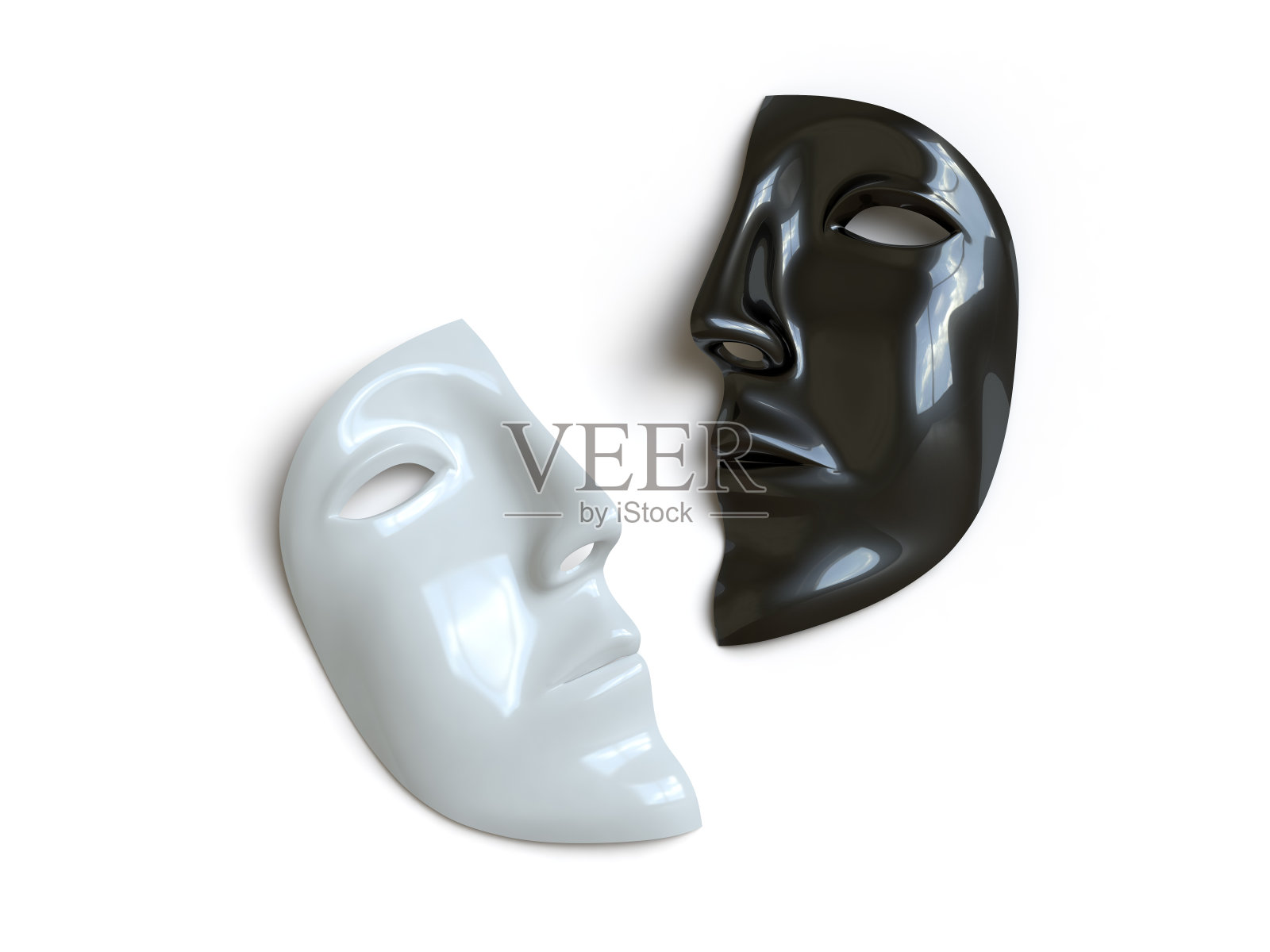 半灰色半黑色的面具设计元素图片