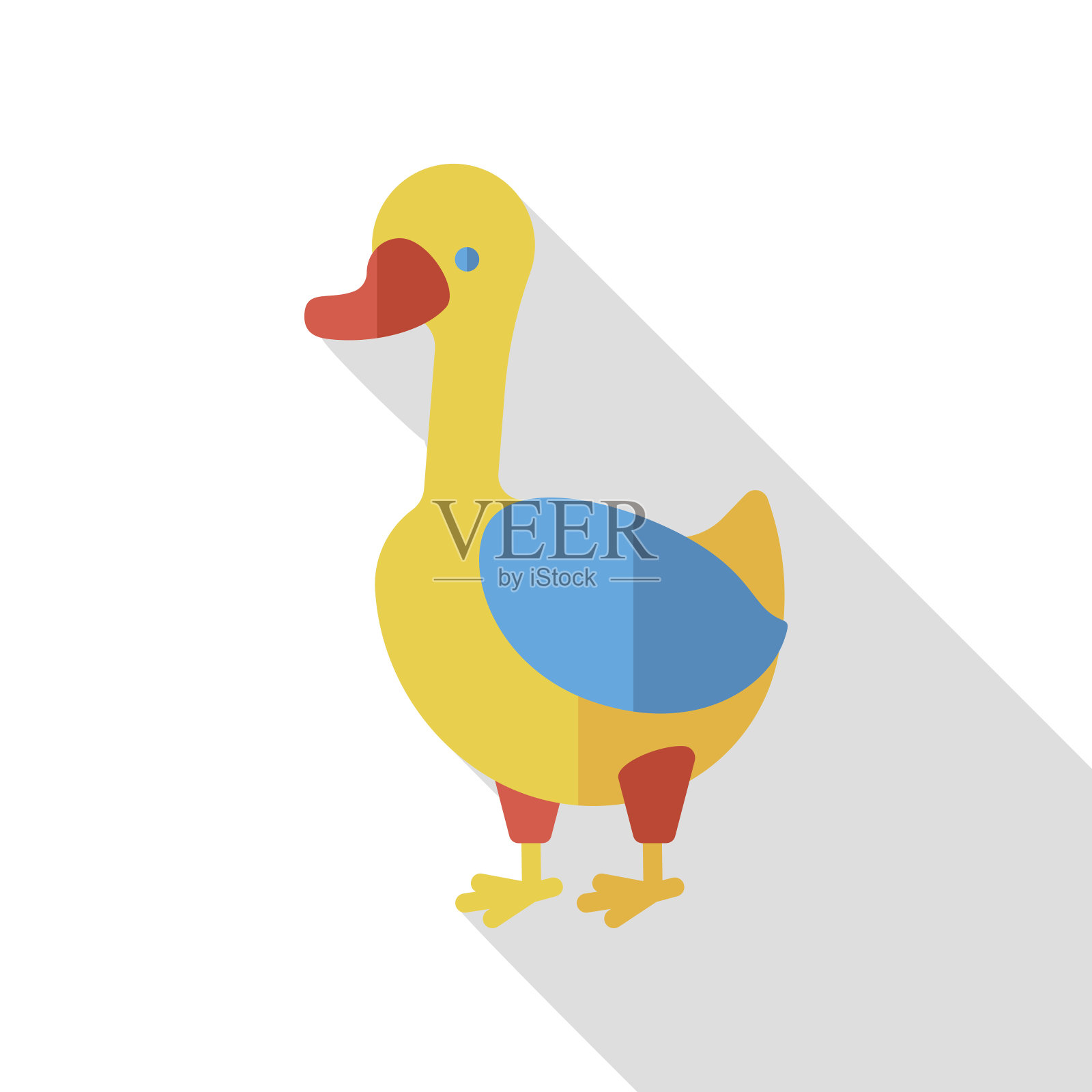 农场动物鸭扁图标设计元素图片