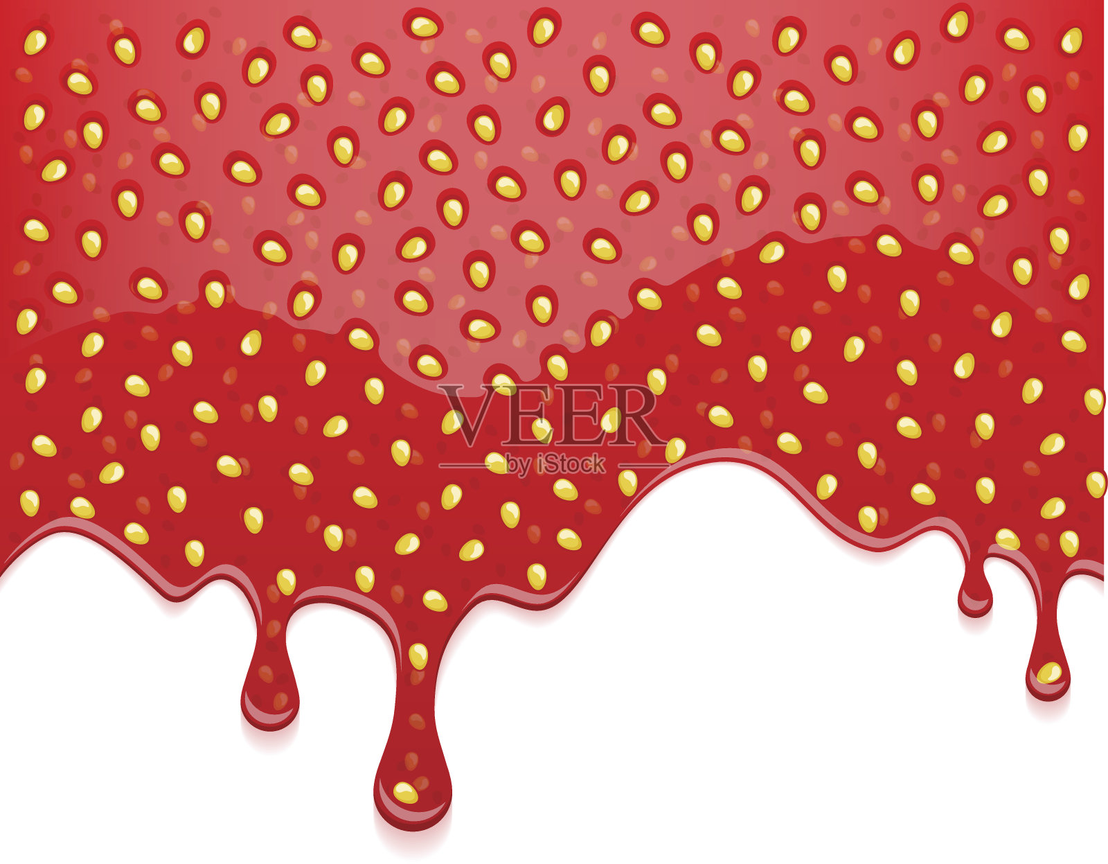 草莓酱滴在白色的背景上。流动的液体。插画图片素材