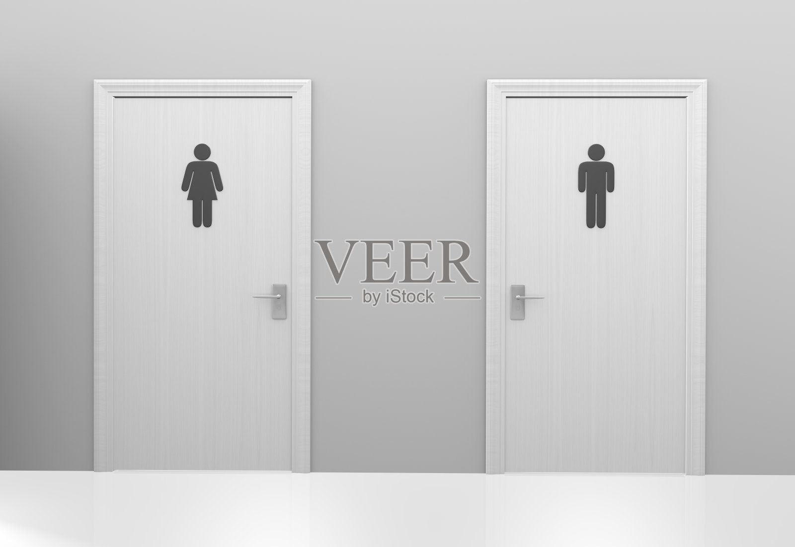 厕所的门通向有男女标志的公共厕所照片摄影图片