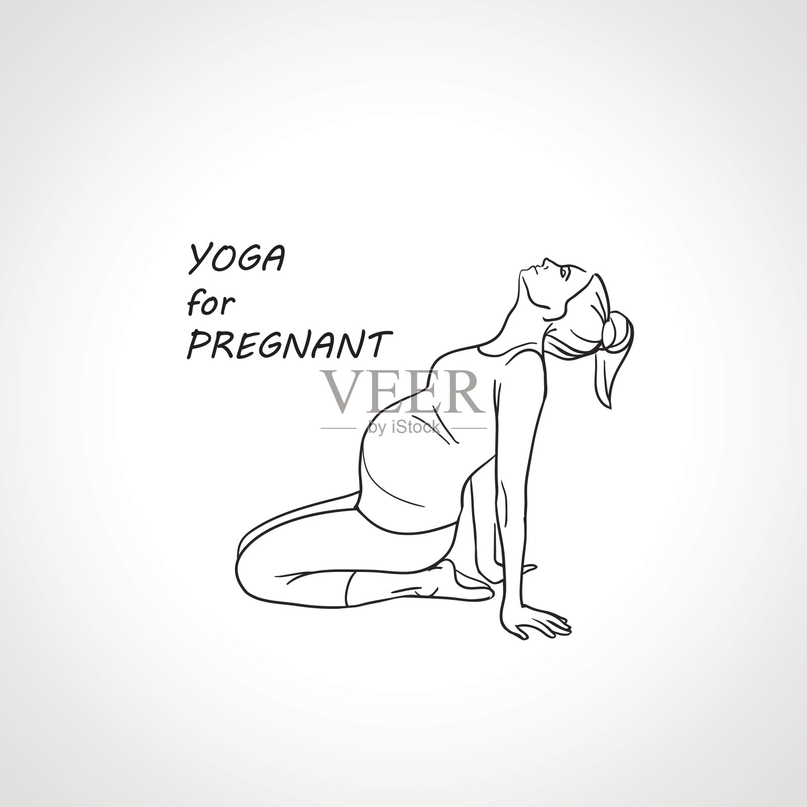 孕妇瑜伽。插画图片素材