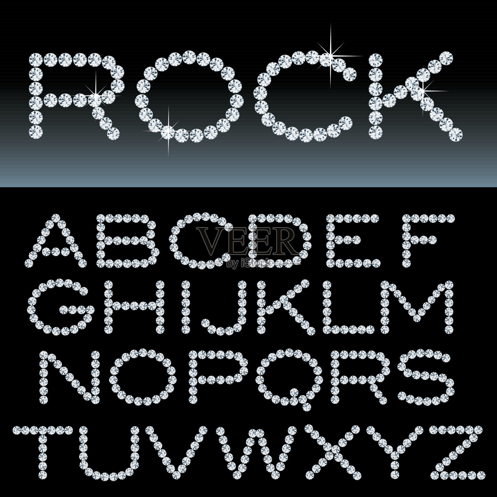 岩石字母表设计元素图片