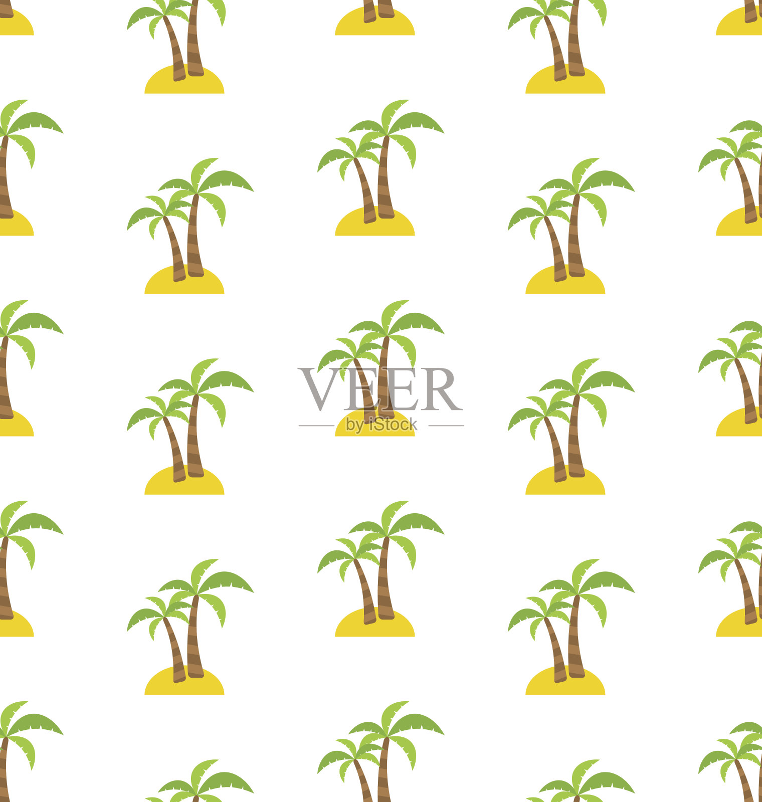 热带棕榈树的无缝图案。夏天引入插画图片素材