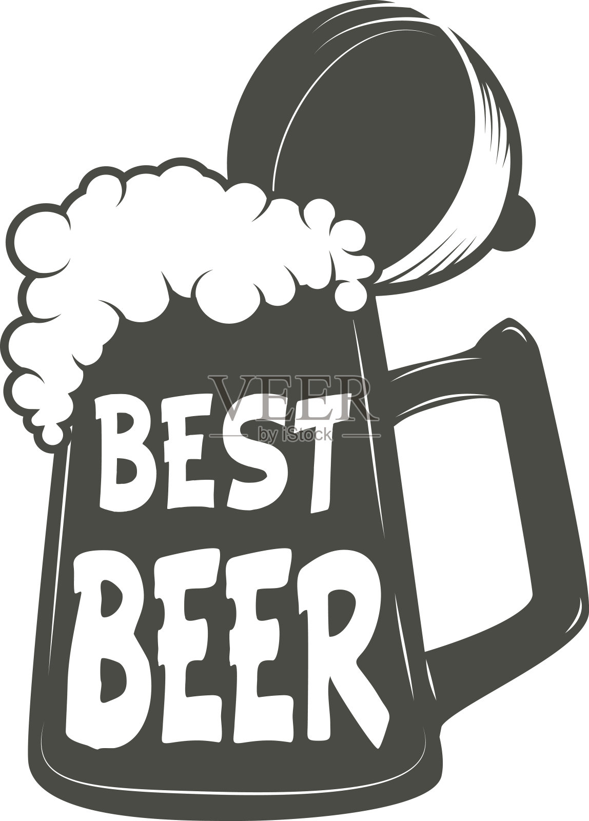 最好的啤酒。古董啤酒杯插画图片素材