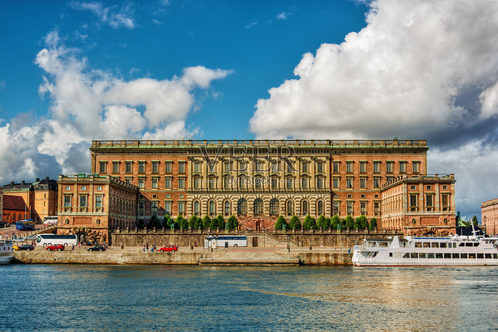 皇家宫殿在斯德哥尔摩HDR照片摄影图片