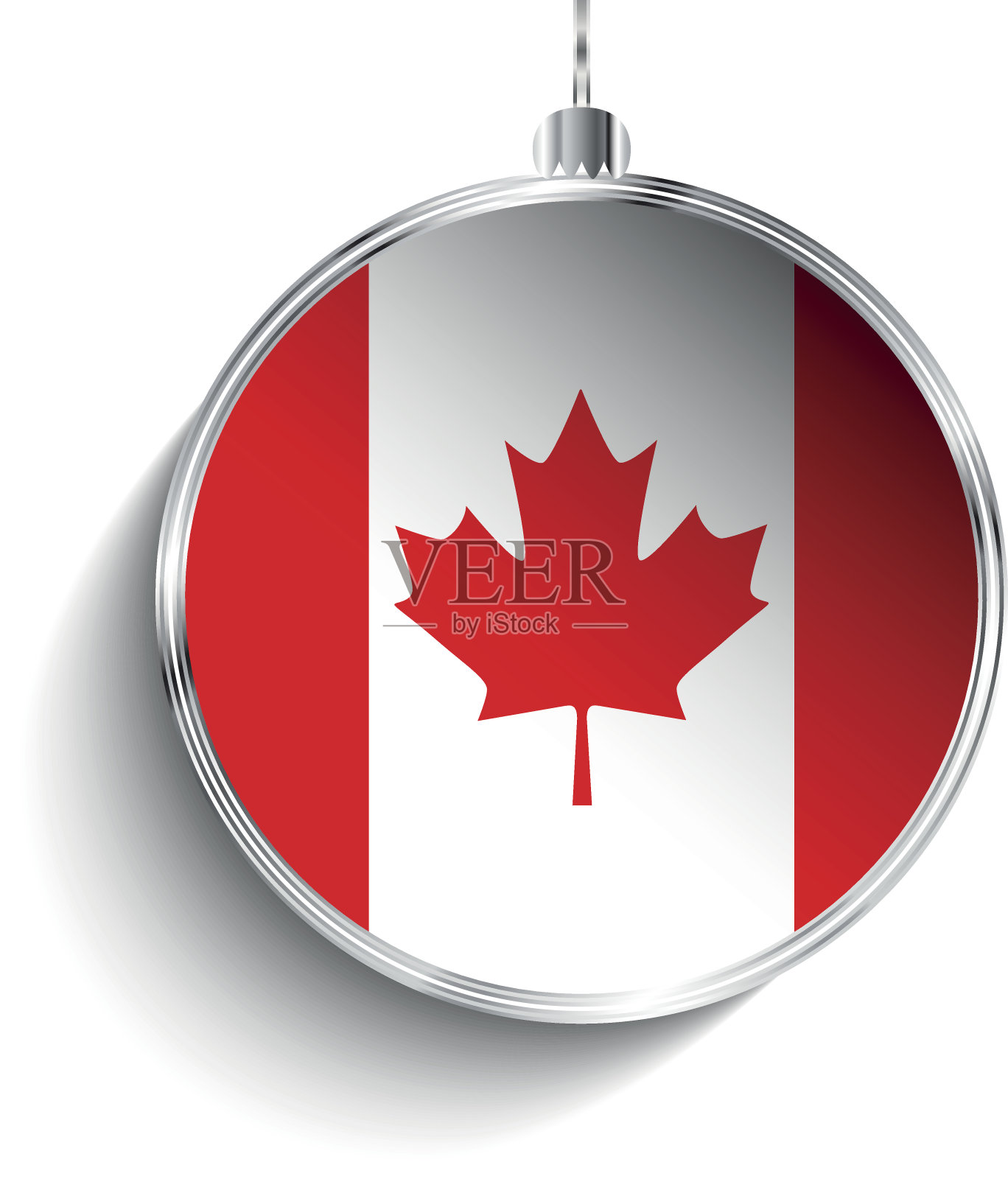 圣诞快乐，带国旗的加拿大银球插画图片素材