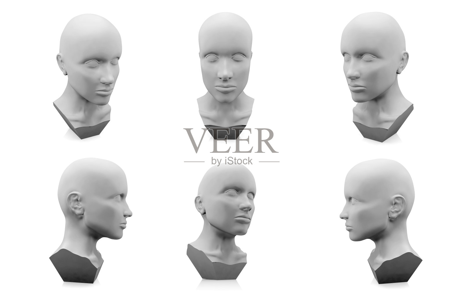 3D人体头部模型照片摄影图片
