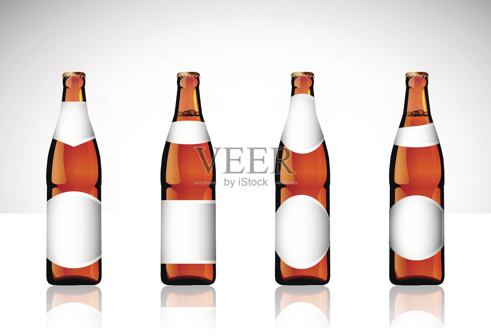 逼真的啤酒瓶，麦酒，可乐等插画图片素材