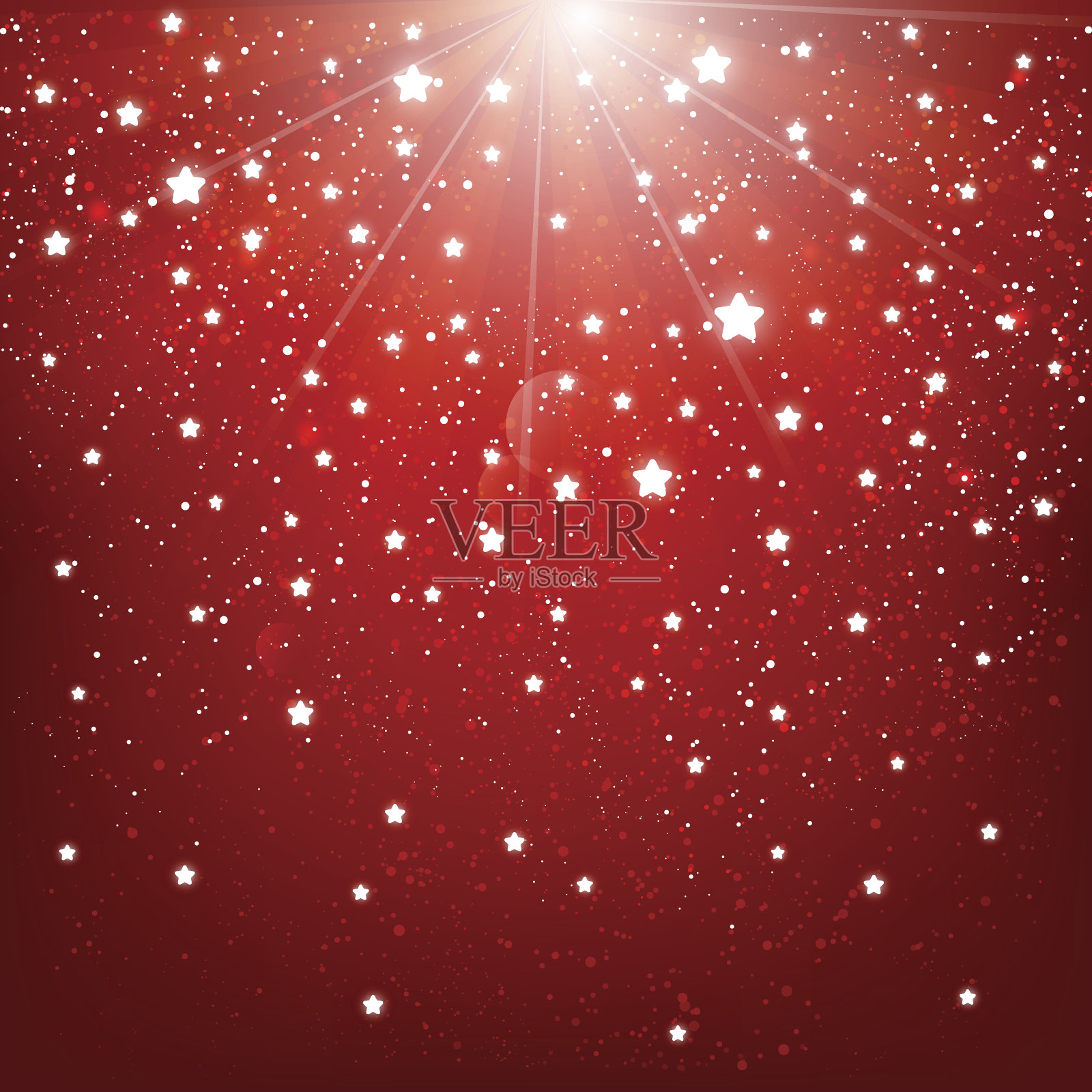 红色背景上闪亮的星星插画图片素材