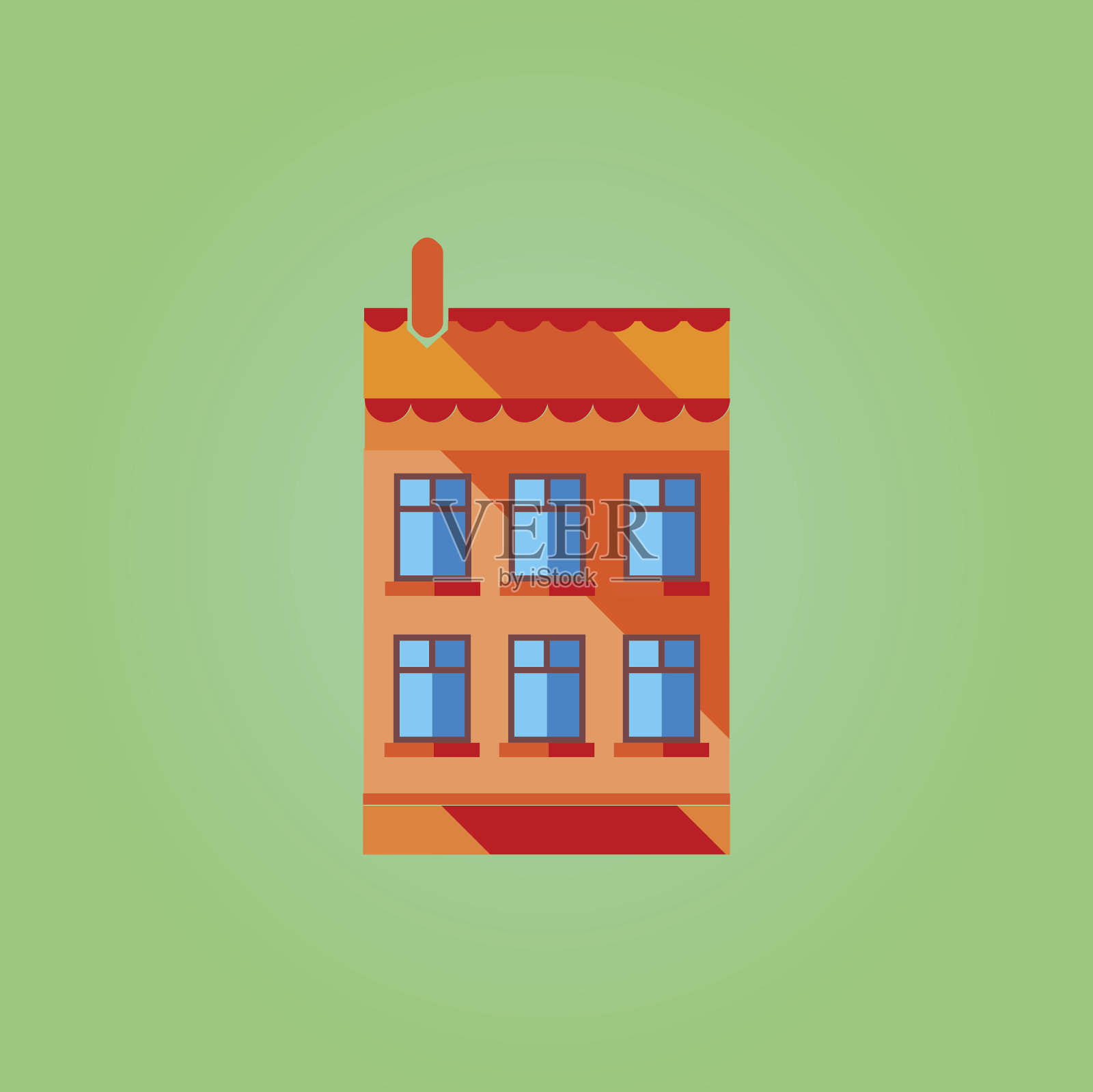 简单的图标:彩色的房子设计元素图片