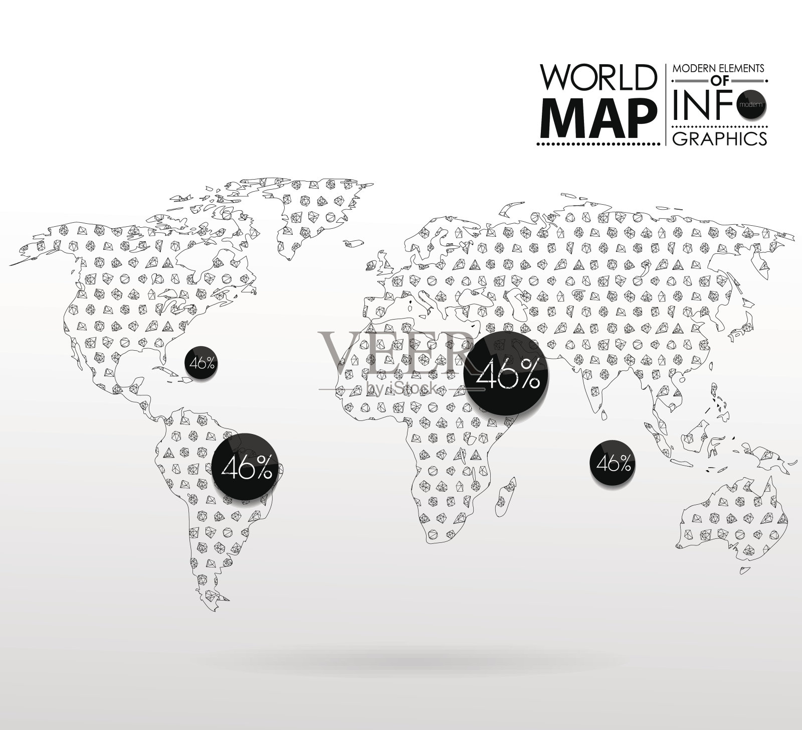 世界地图背景多边形插画图片素材