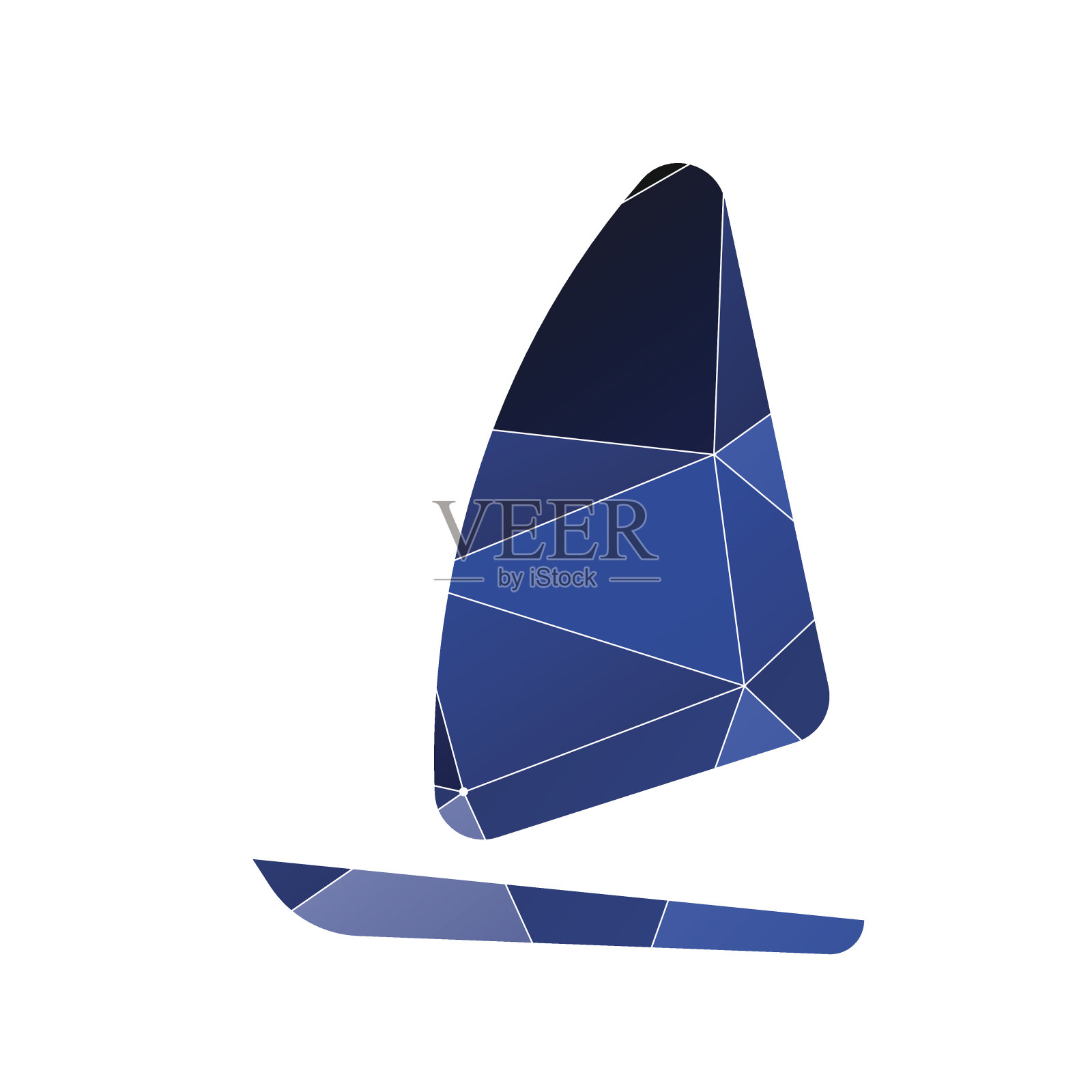 帆船图标抽象的三角形插画图片素材
