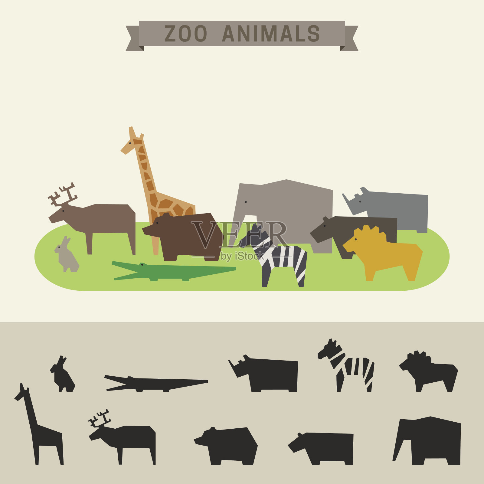 动物园的动物插画图片素材