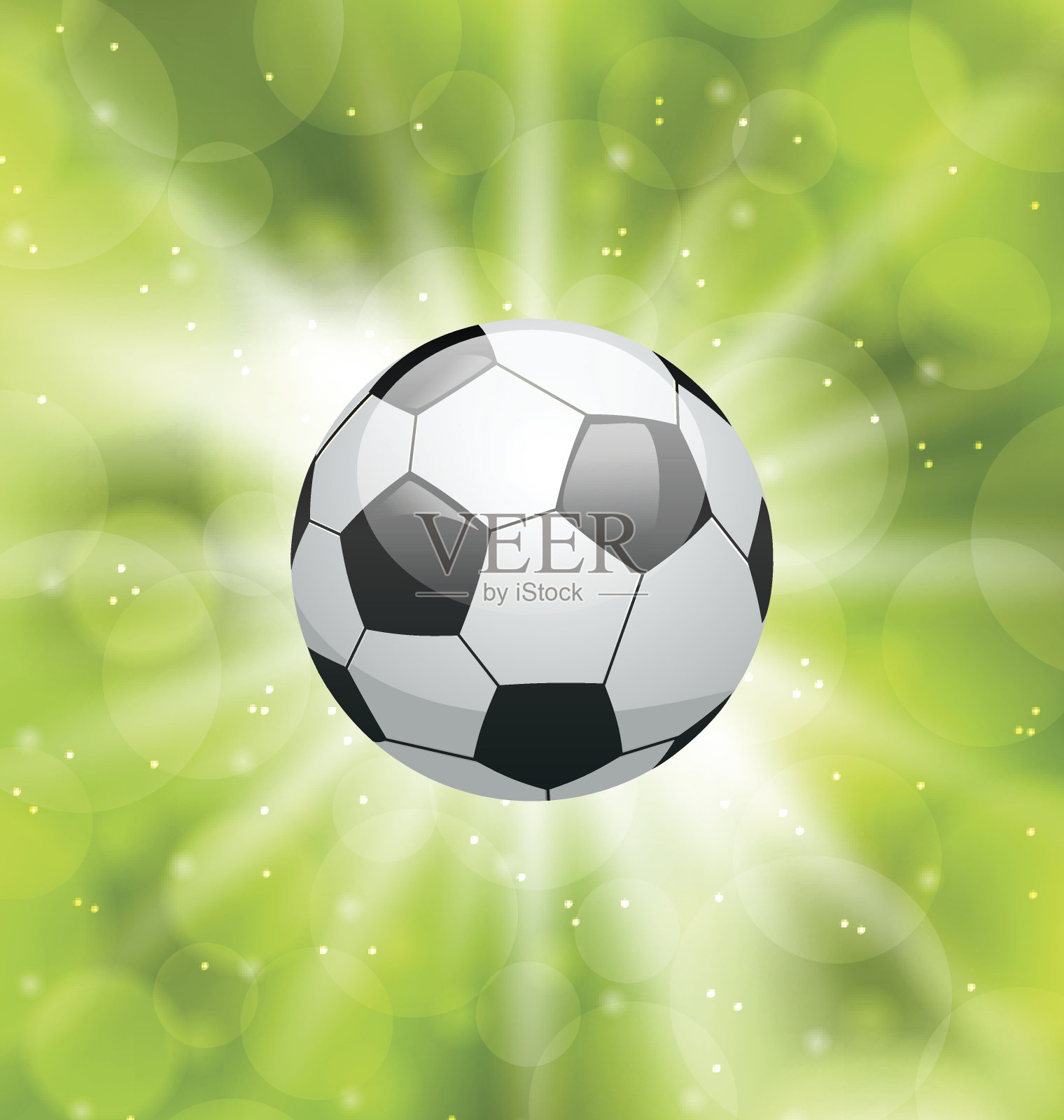 足球灯光背景与球插画图片素材