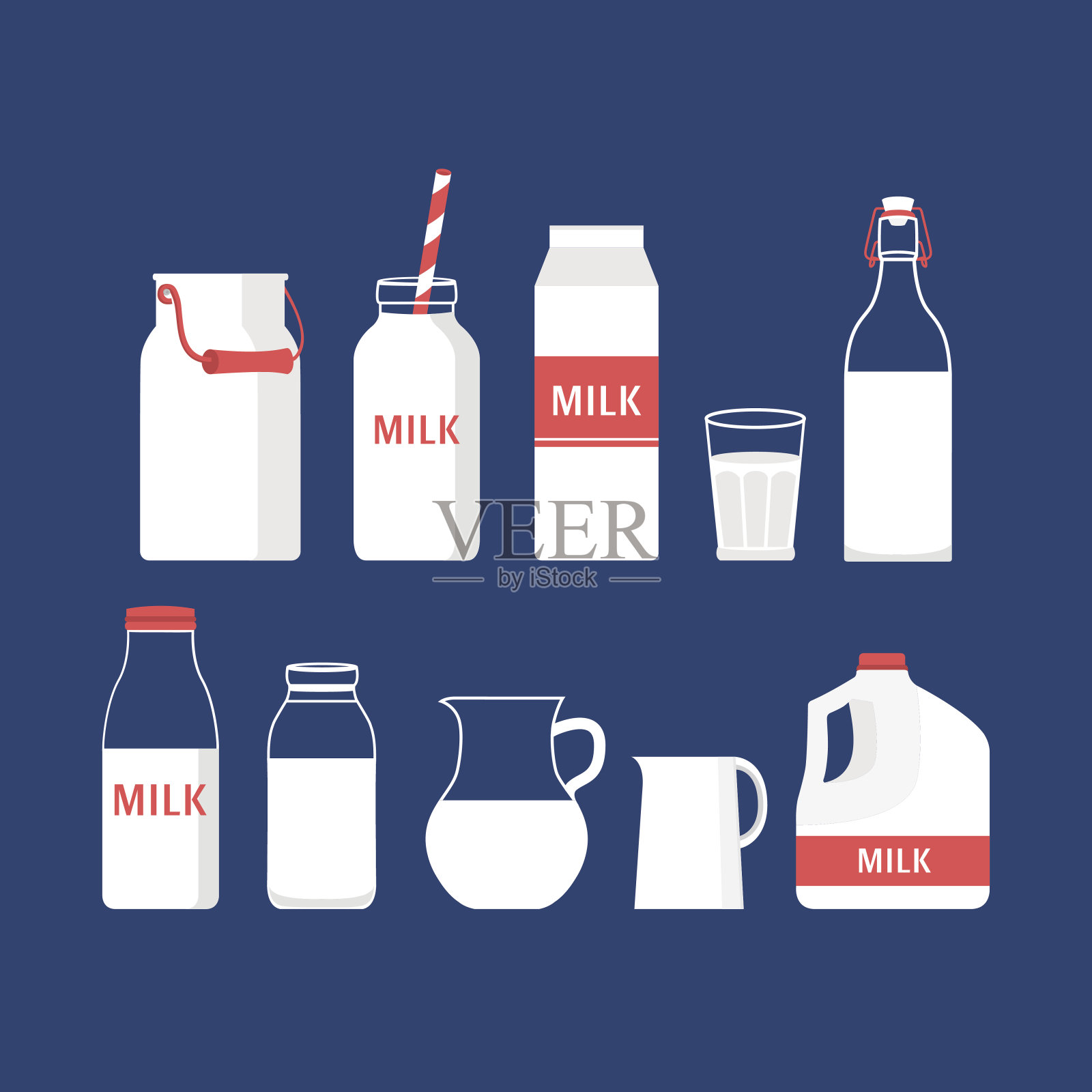 的牛奶。插画图片素材
