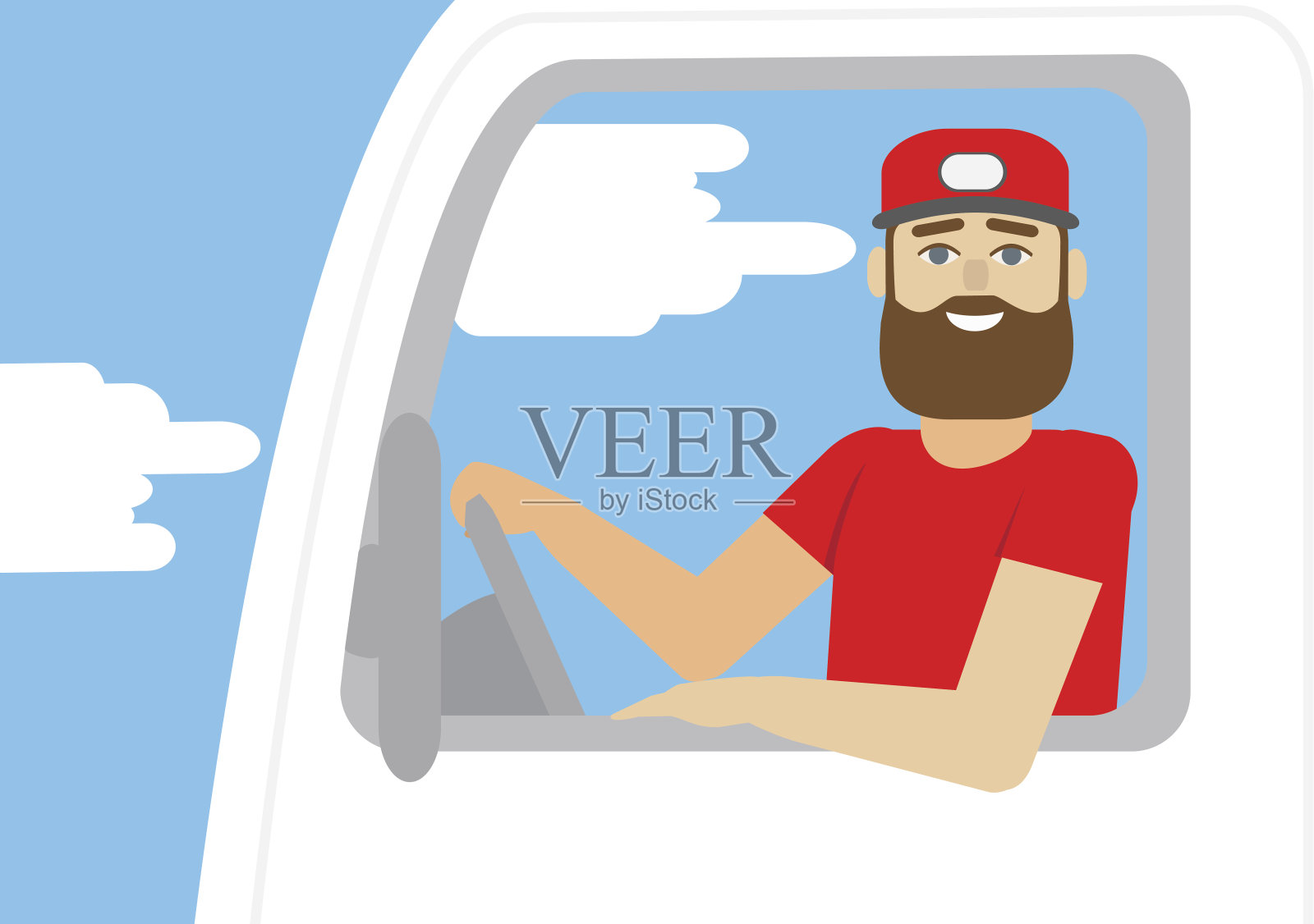 卡车司机职业-平面矢量图插画图片素材