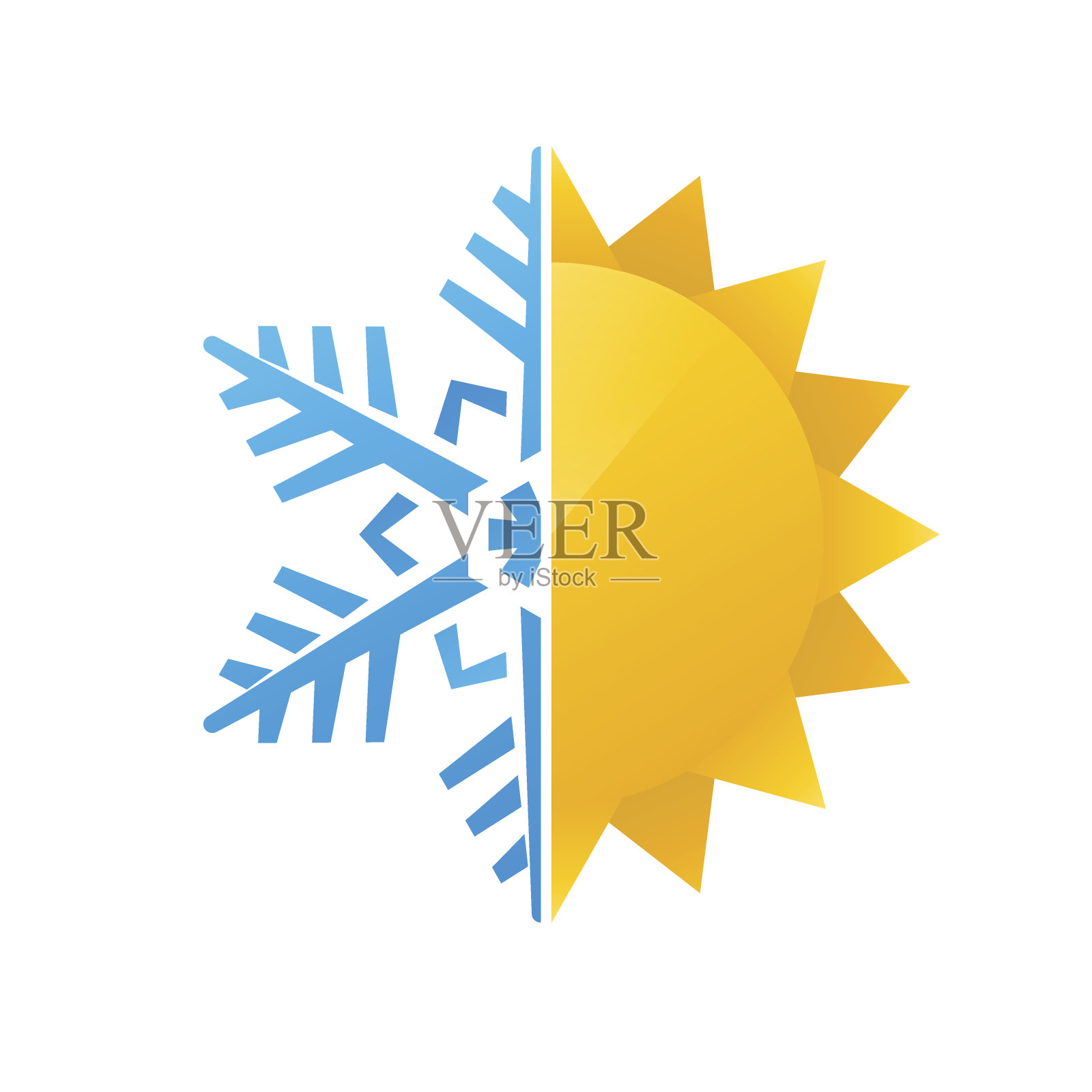 雪花和太阳图标设计元素图片
